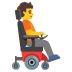 person in motorized wheelchair facing right